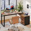 L-Shaped Metal Base Computer Desk-978524070-978524068