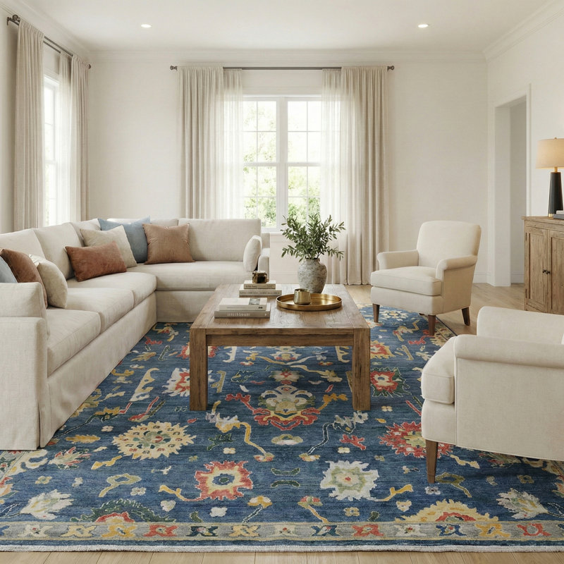 Tapis persan en laine noué à la main Hillard , Rectangle 12 pi x 15 pi