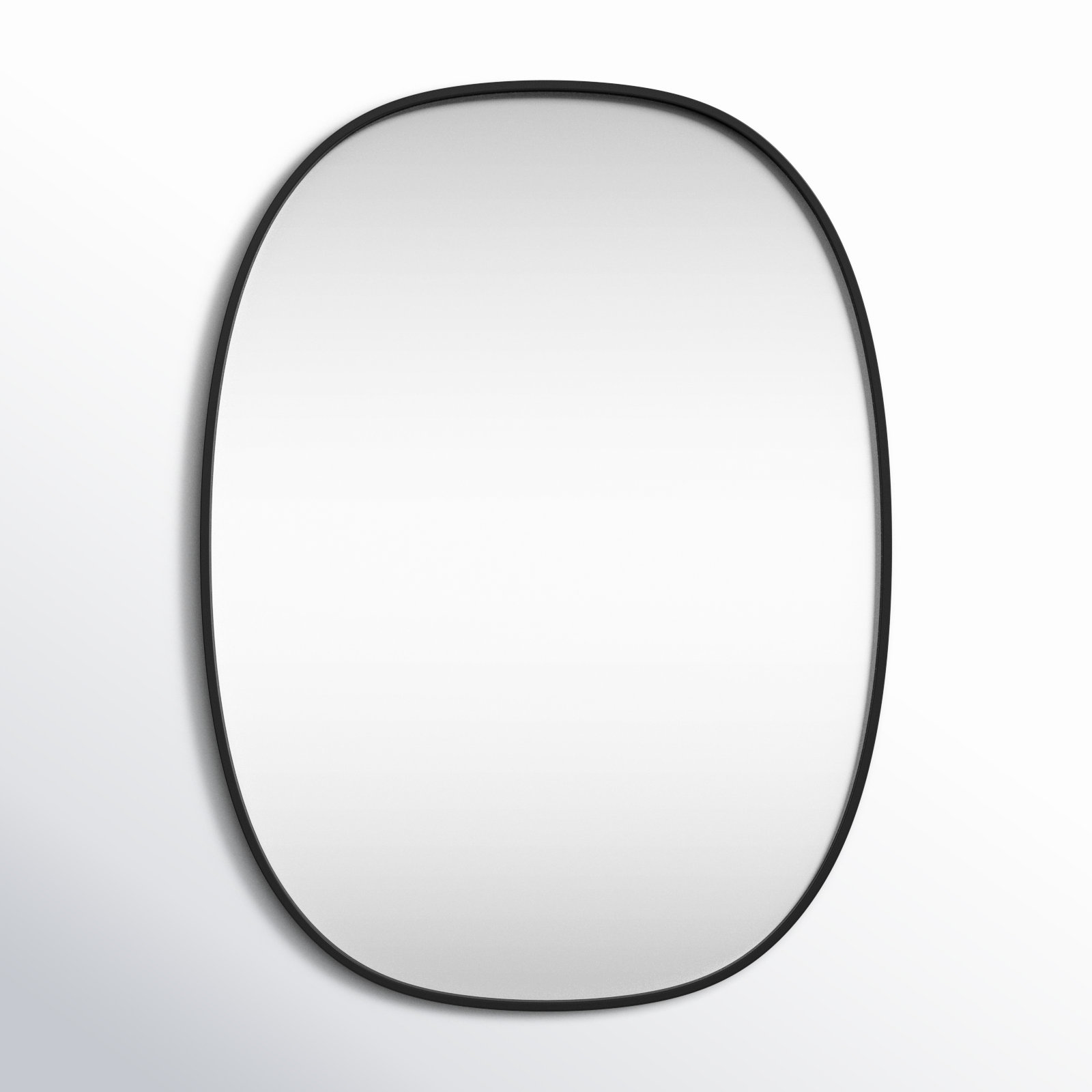 Sabine Metal Curved Oval Wall Mirror, Black, 36" x 27"