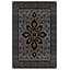 Gretell Collection Digital Print Cotton-Polyester Grey Floral Rug-1456198626