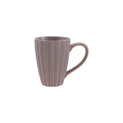 Stoneware Ribbed Mug With Reactive Glaze