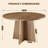 Amarachi 47’’ Round Wood Dining Table With Upholstered Chairs, Kitchen Dining Room Furniture Set-1268768842-1268768838-1268768836