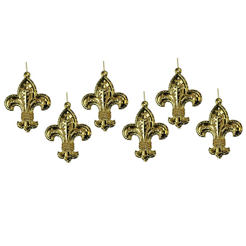 6 Piece Ornament Set, Gold
