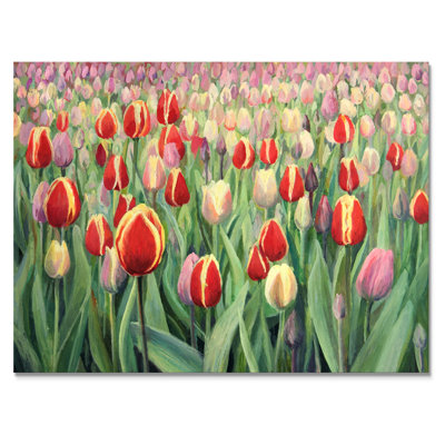 Tulipes, champ de fleurs, reproduction sur toile