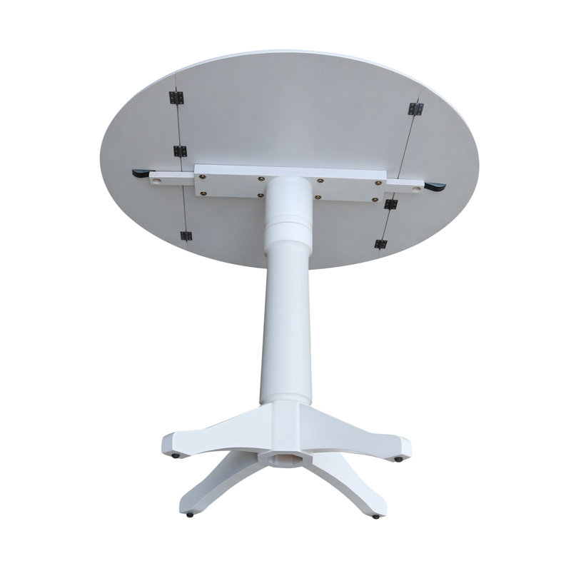 Sturges Extendable Round Solid Wood Dining Table, White
