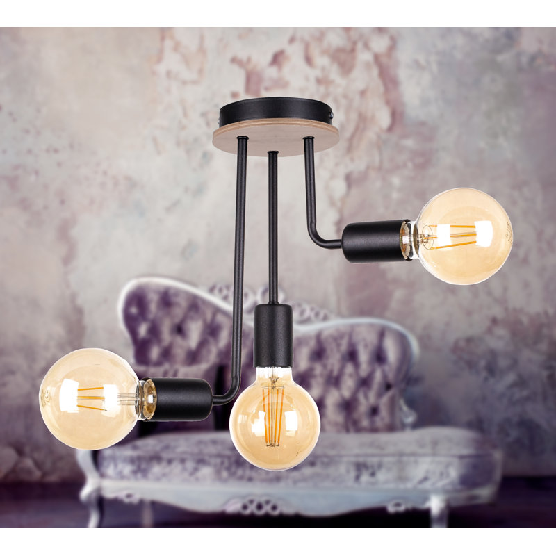 Ailani Flush Mount and Semi Flush Mount, Black/Brown