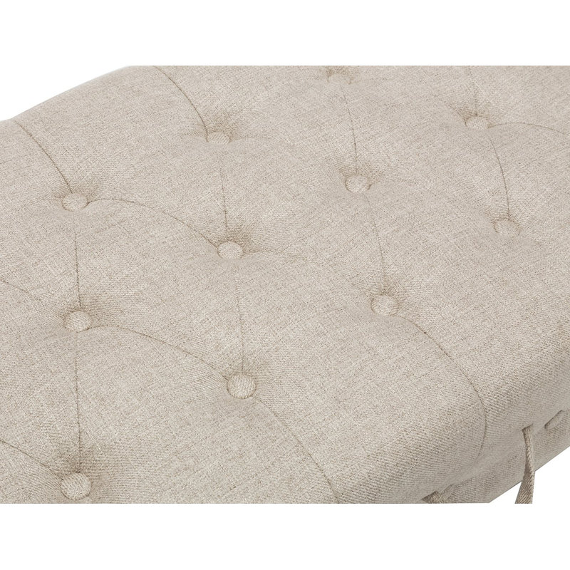Battle Linen Blend Upholstered Storage Bench, Tan