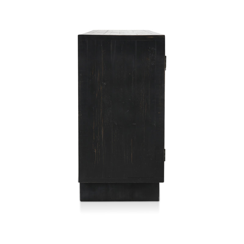 Corbin 78'' W Solid Wood Sideboard, Black/Brown