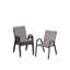 Ensemble de 4 chaises de salle à manger d'extérieur empilables Textilene-1380583274