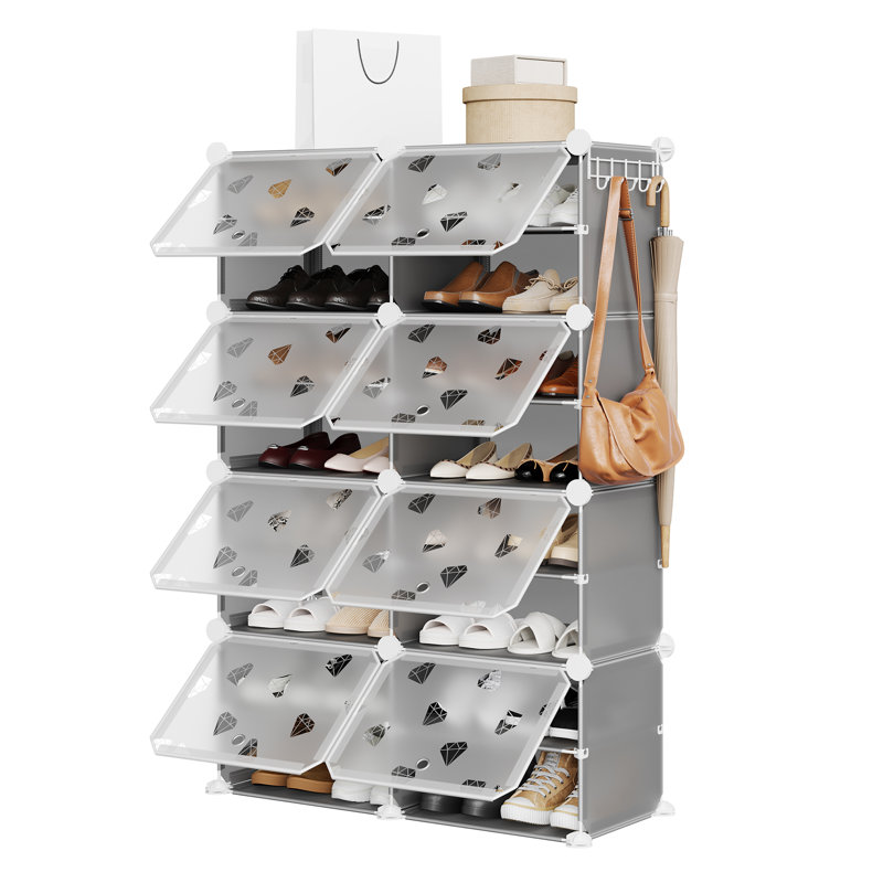 32 Pair Shoe Storage Box, Grey