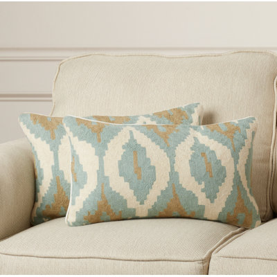 Embroidered Reversible Throw Pillow