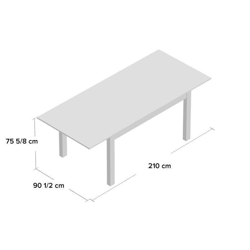 Lucas Extendable Dining Table 136-210 cm, White Gloss