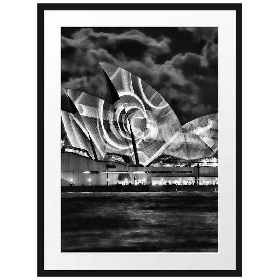 Gerahmtes Poster Sydney Opera House Lichter