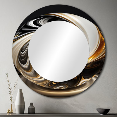 Sorin or et noir en verre coloré Sorin II - spirale abstraite grand miroir
