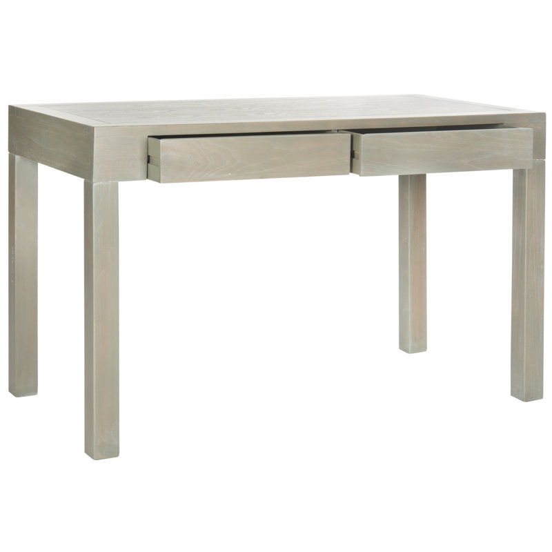 Bureau en bois massif Evangelyne, Gris cendré