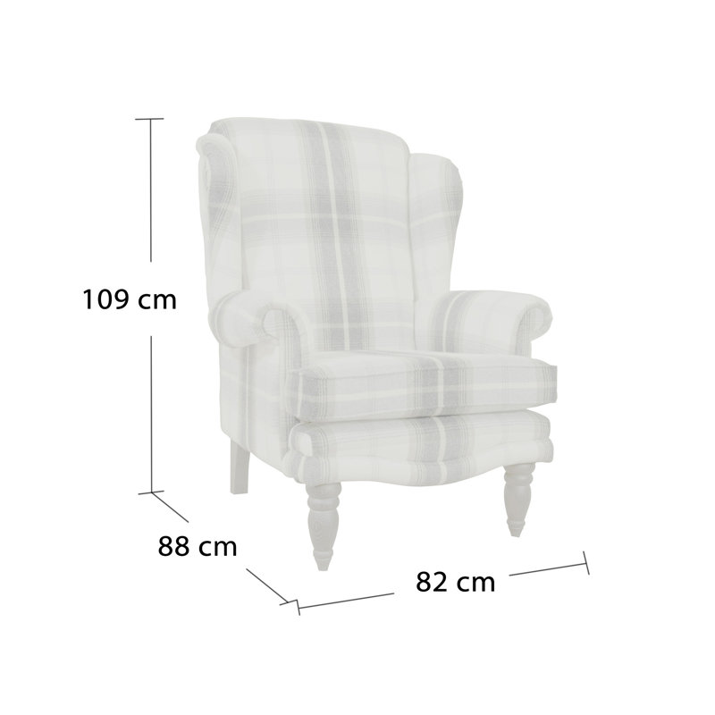 Clarkfield Upholstered Cotton Blend Wingback Chair