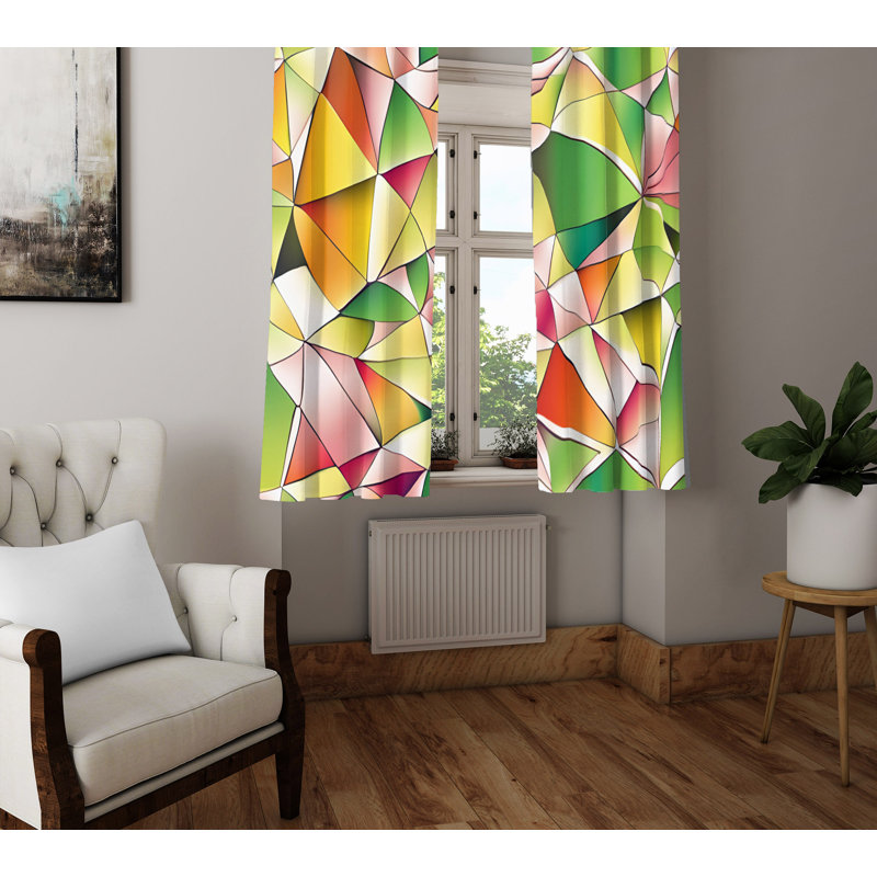 Debarah Semi Sheer Curtain Pair, 40" W x 61" L