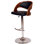 Chaise de bar pivotante 43 po en simili cuir et en bois massif avec dossier bas et hauteur réglable