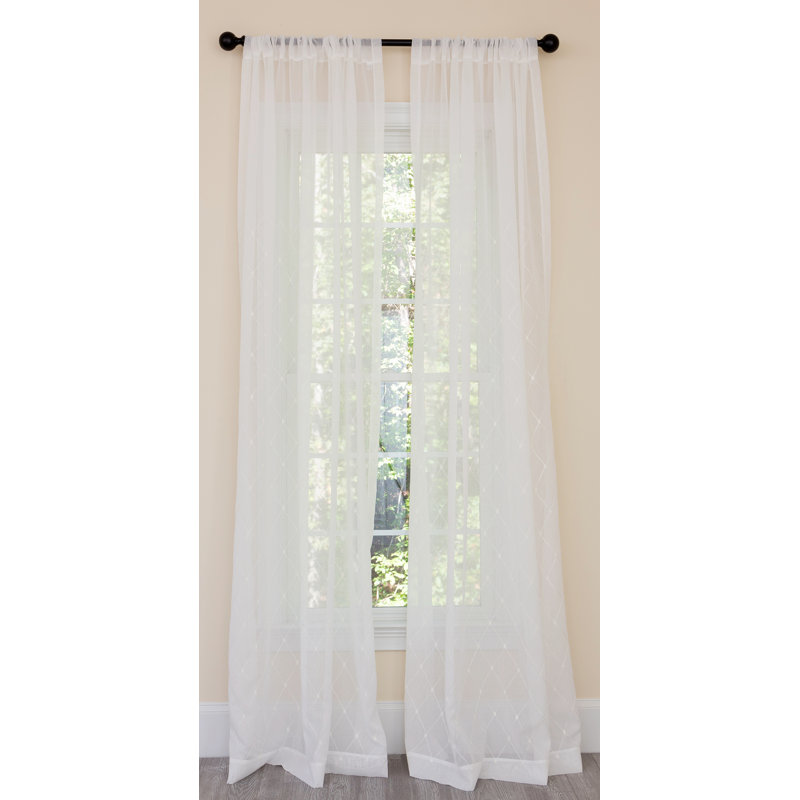 Renna Sheer Curtain Single Panel, 54" W x 84" L, Gold