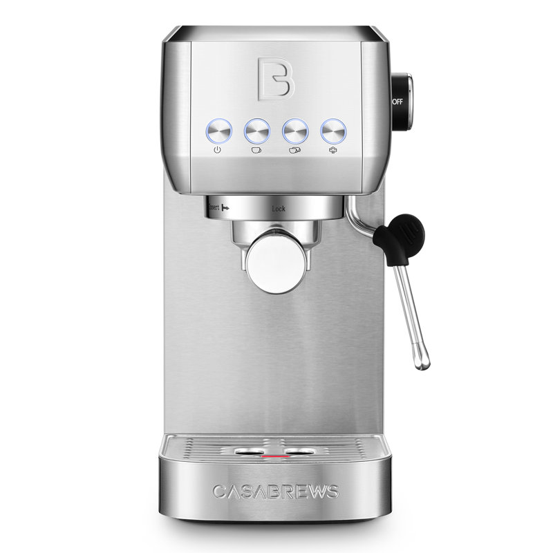 CASABREWS 3700 Essential 20 Bar Espresso Machine with Steam Wand, Compact Espresso Maker with 43.9oz Removable Water Tank for Home, Stainless Steel.