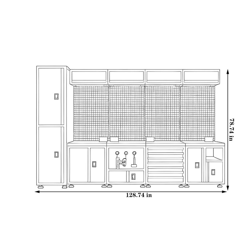 Armoire à outils en métal robuste pour l'industrie automobile