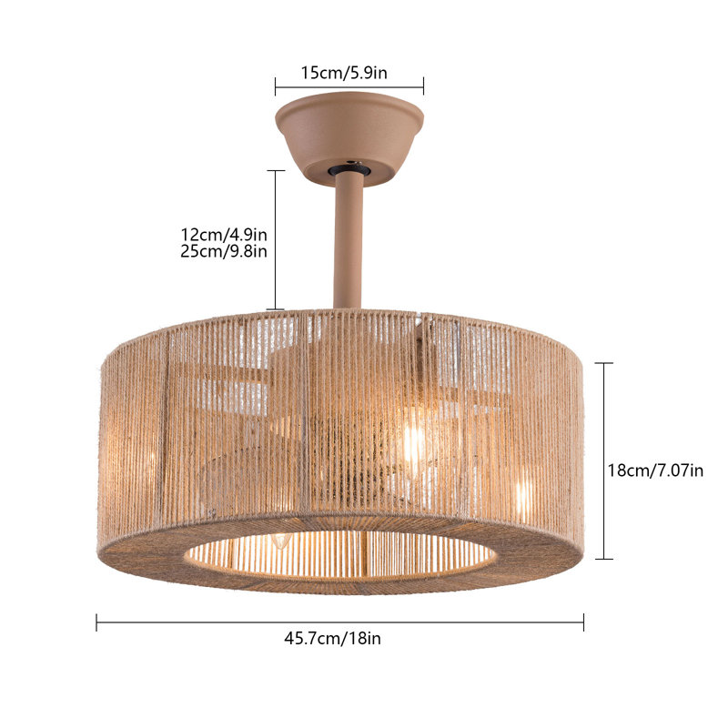 Agneda 18" Reversible Ceiling Fan with Remote Control