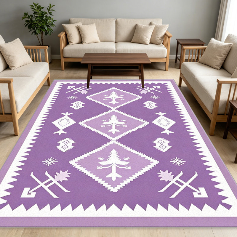 Lilac Forest Rug   area rugs for Living Room, Soft and Comfortable, Suitable for all seasons, easy to maintain, machine washable Indoor floor mat, Under Table Farmhouse suitable for Bedroom, Dining Room, Study,  Balcony, Home Decor Patio