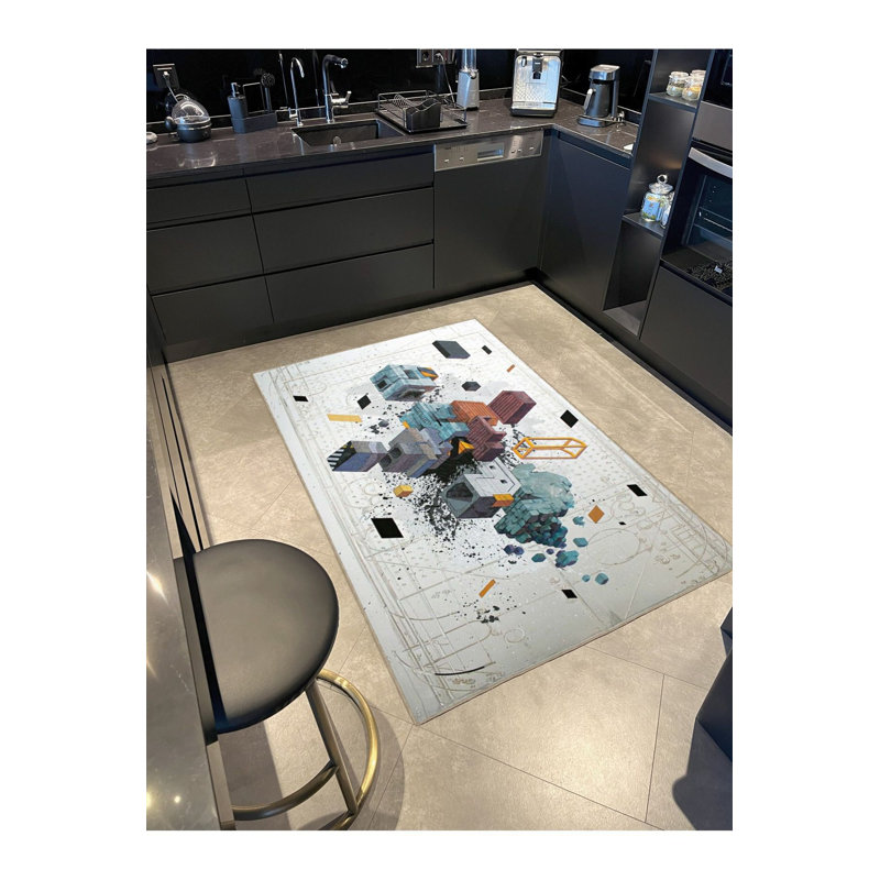 Tapis décoratif à motifs géométriques modernes Modern, Sous-tapis rectangulaire 2 pi 6 po x 4 pi 11 po