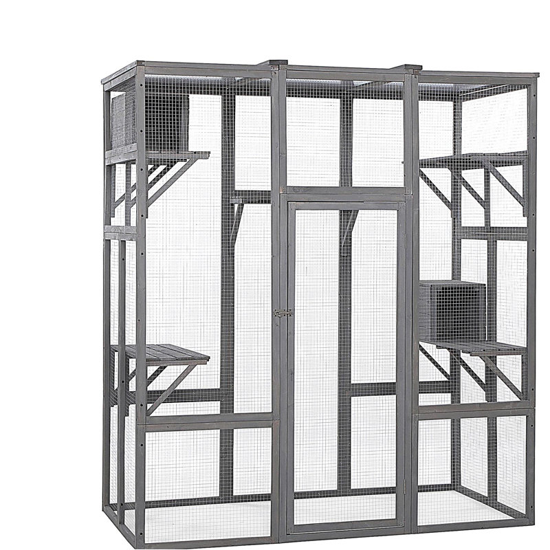 Très grande cage à chat - Gris