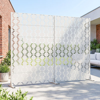 Metal Privacy Screen Fence Panel Square Pattern