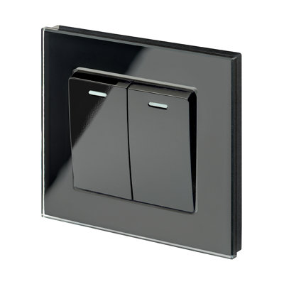 Crystal PG 2 Gang Rocker Light Switch White