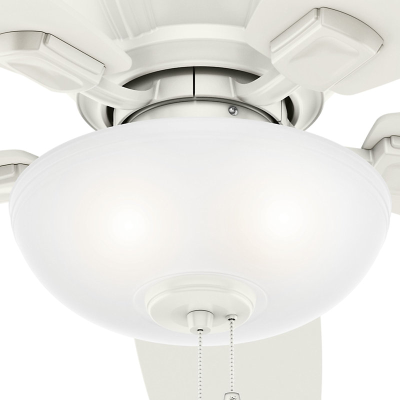 52'' Fresh White Low Profile Ceiling Fan with LED Light