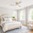 52"Smart Flush Mount 3-Blade Solid Wood Ceiling Fan With Light and Remote/App/Voice Control（Gold&Light Grey）-1111509874