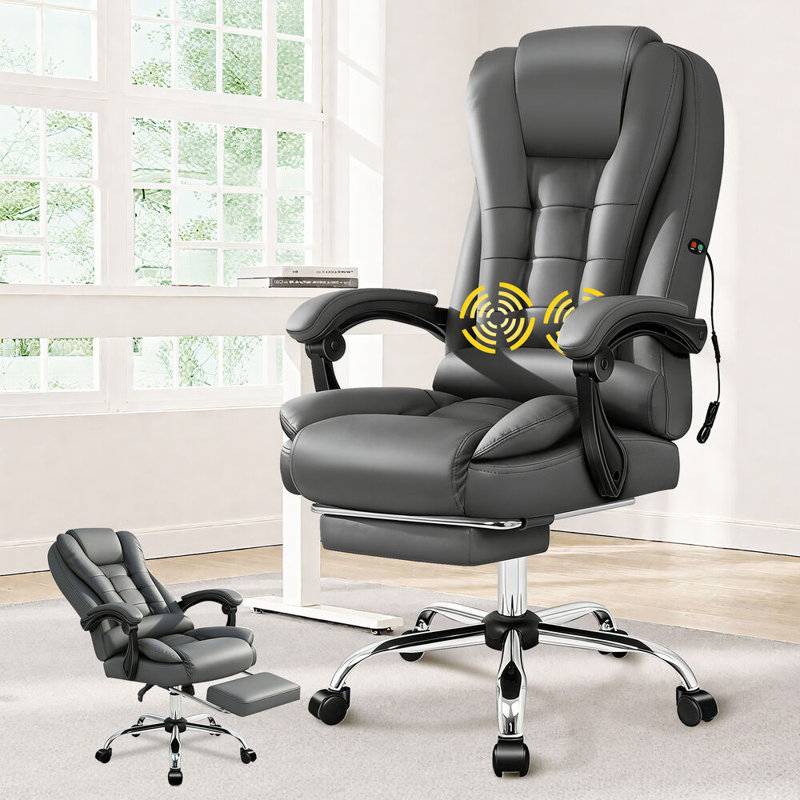Office Chair, Gray, Polyurethane