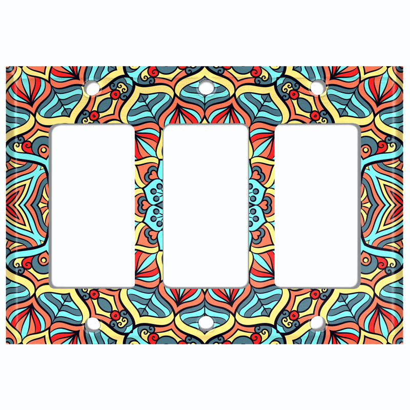 Patterned 3 - Gang Toggle Light Switch Standard Wall Plate