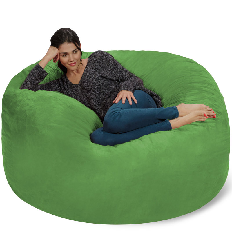 Bean Bag Chair: Giant 5' Shredded Memory Foam Filled Furniture Bean Bag with Removable and Machine Washable Cover - Big Bean Bag Sofa Lounger with Soft Micro Fiber Cover - Multiple Colors and Fabrics