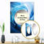 «Monn Blue Swirl Wave Spiral II», miroir mural abstrait en spirale, miroir décoratif bleu, impression sur métal-957637299