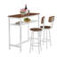 Ensemble de table de bar moderne 3 pièces avec 2 tabourets - Table de salle à manger à hauteur de comptoir avec structure en métal et support de rangement, plateau en bois pour la cuisine, la salle à manger et le salon