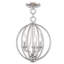Luminaire suspendu sphérique unique à 3 lumières avec accents de cristal Moores-906565236
