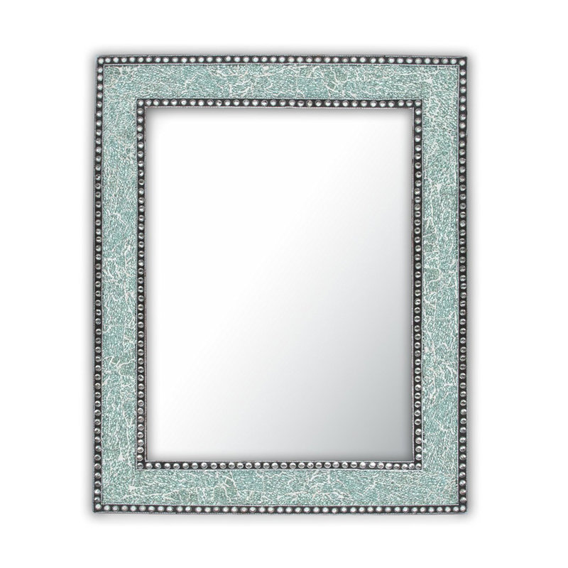 Cima Manufactured Wood, Glass Wall Mirror, Mint Green
