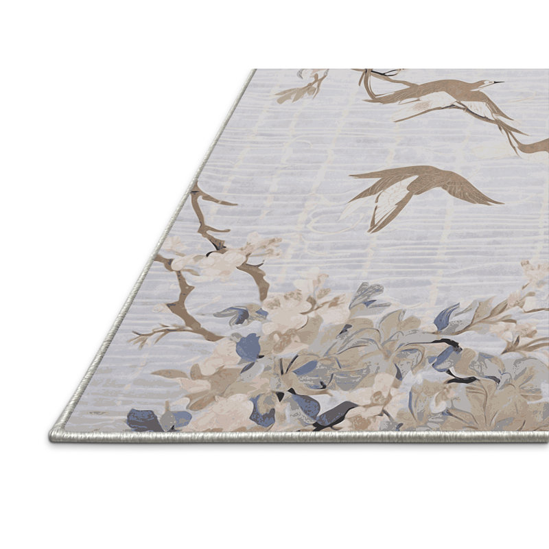 Tapis blanc soyeux et moelleux, Rond 4 pi