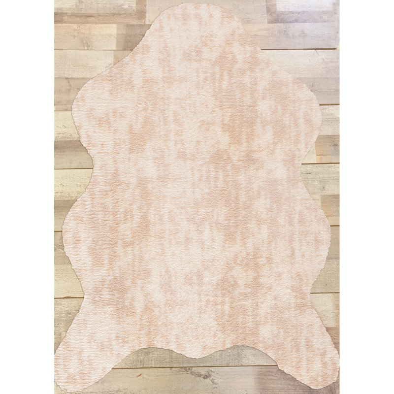 Tapis beige en polyester tissé à la machine Novelty Kota, Nouveauté 2 pi x 2 pi 11 po