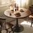 Walnut Round Tulip Dining Table with Steel Base
