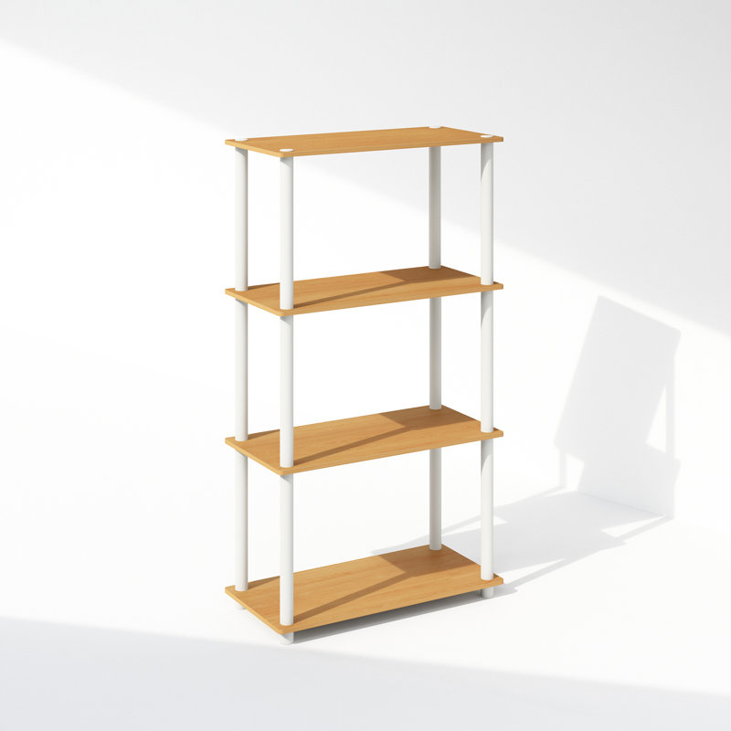 Creekside Plastic Etagere Bookcase, Beech, (4 Shelves) 43.3" H x 23.6" W x 11.6" D