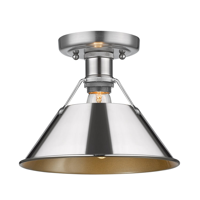 Plafonnier encastré à une lumière de 10 po Weatherford, Étain, Chrome