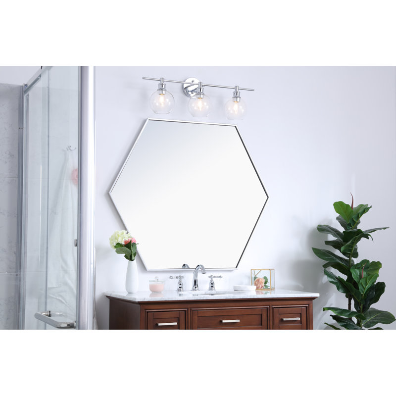 Éclairage pour meuble-lavabo en verre Drinkard, Transparent, Chrome, Quatre lumières