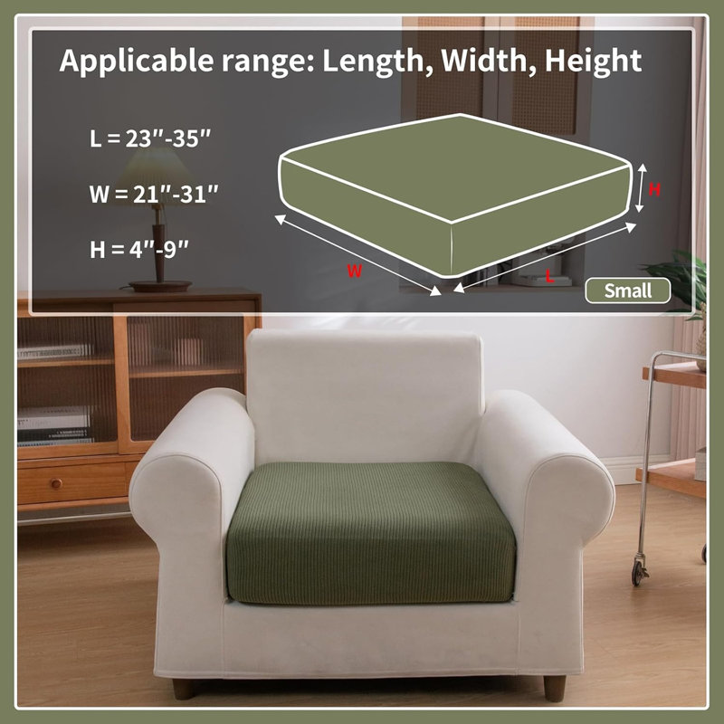 Polyester Box Cushion Sofa Slipcover
