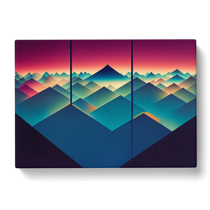 Pure Abstract Mountain Sunset - Wrapped Canvas, 50cm H x 76cm W x 3cm D