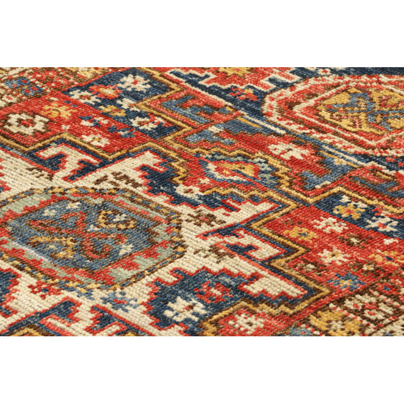 Burano Hand Knotted Geometric Area Rug, Rectangle 4' x 6'