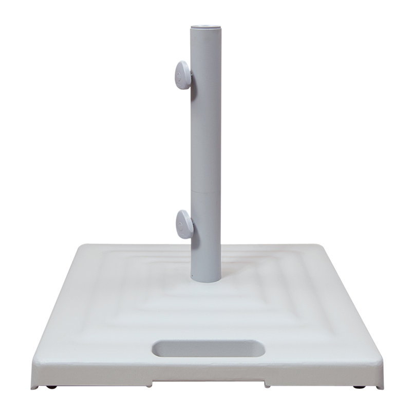 Monaco Square Cast Aluminum Base With Wheels And Handle, White